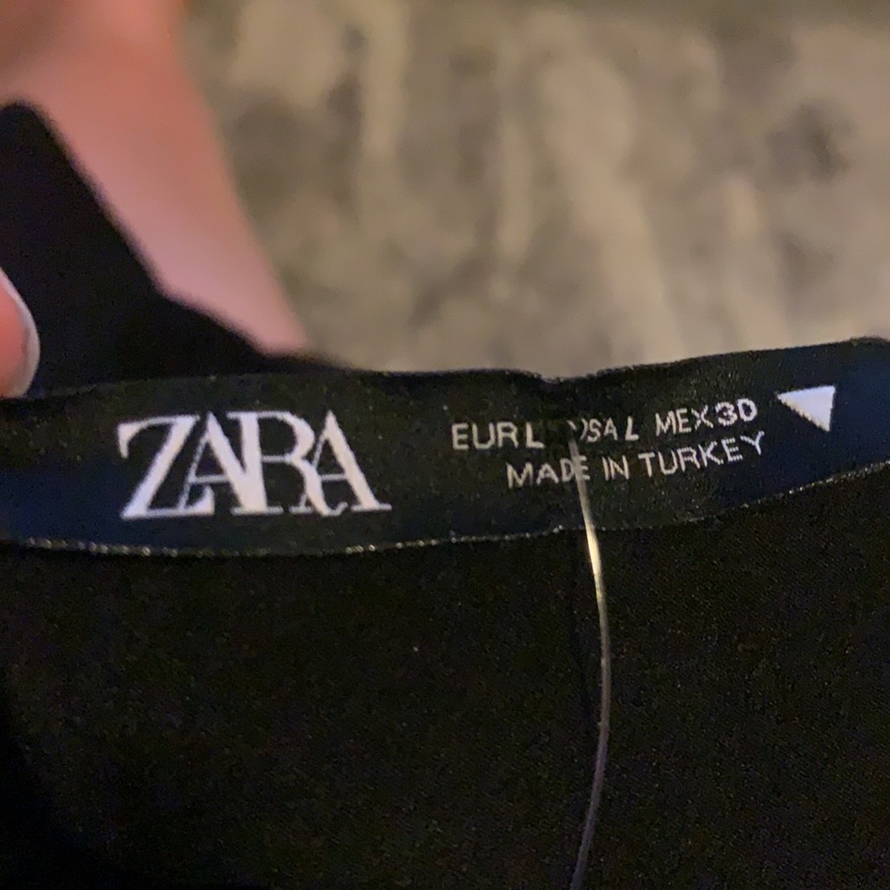 NWT ZARA black satin spaghetti strap top large - Picture 5 of 5